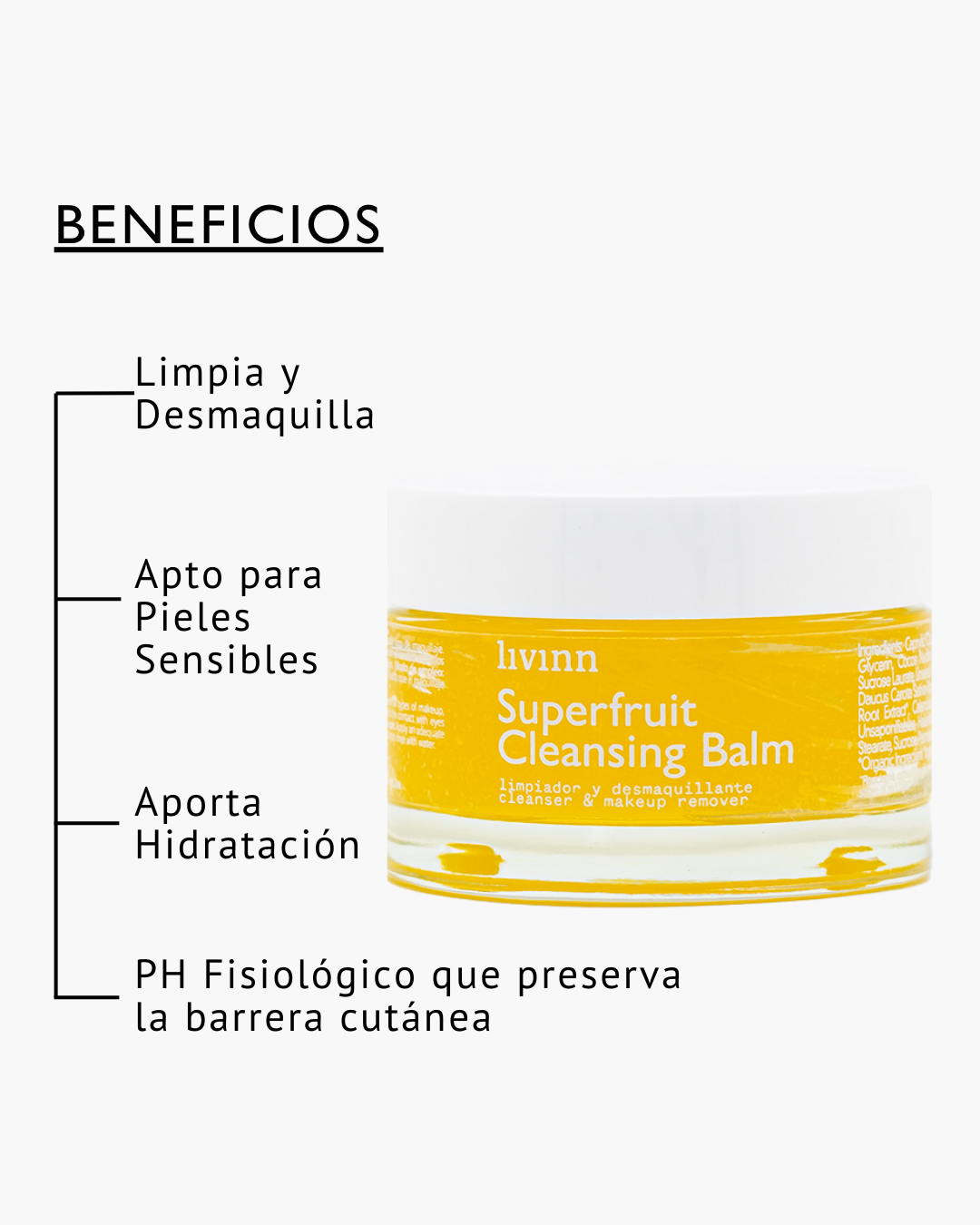 SUPERFRUIT CLEANSING BALM- Limpiador y Desmaquillante Facial Natural