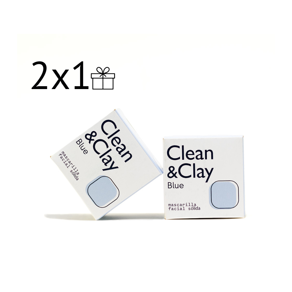 2X1 DÚO CLEAN&amp;CLAY BLUE - Mascarillas Faciales Sólidas Naturales