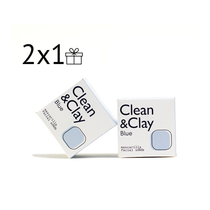 2X1 DÚO CLEAN&amp;CLAY BLUE - Mascarillas Faciales Sólidas Naturales