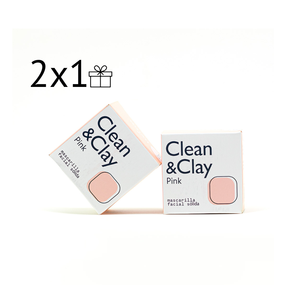 2X1 DÚO CLEAN&amp;CLAY PINK DÚO- Mascarillas Faciales Sólidas Naturales