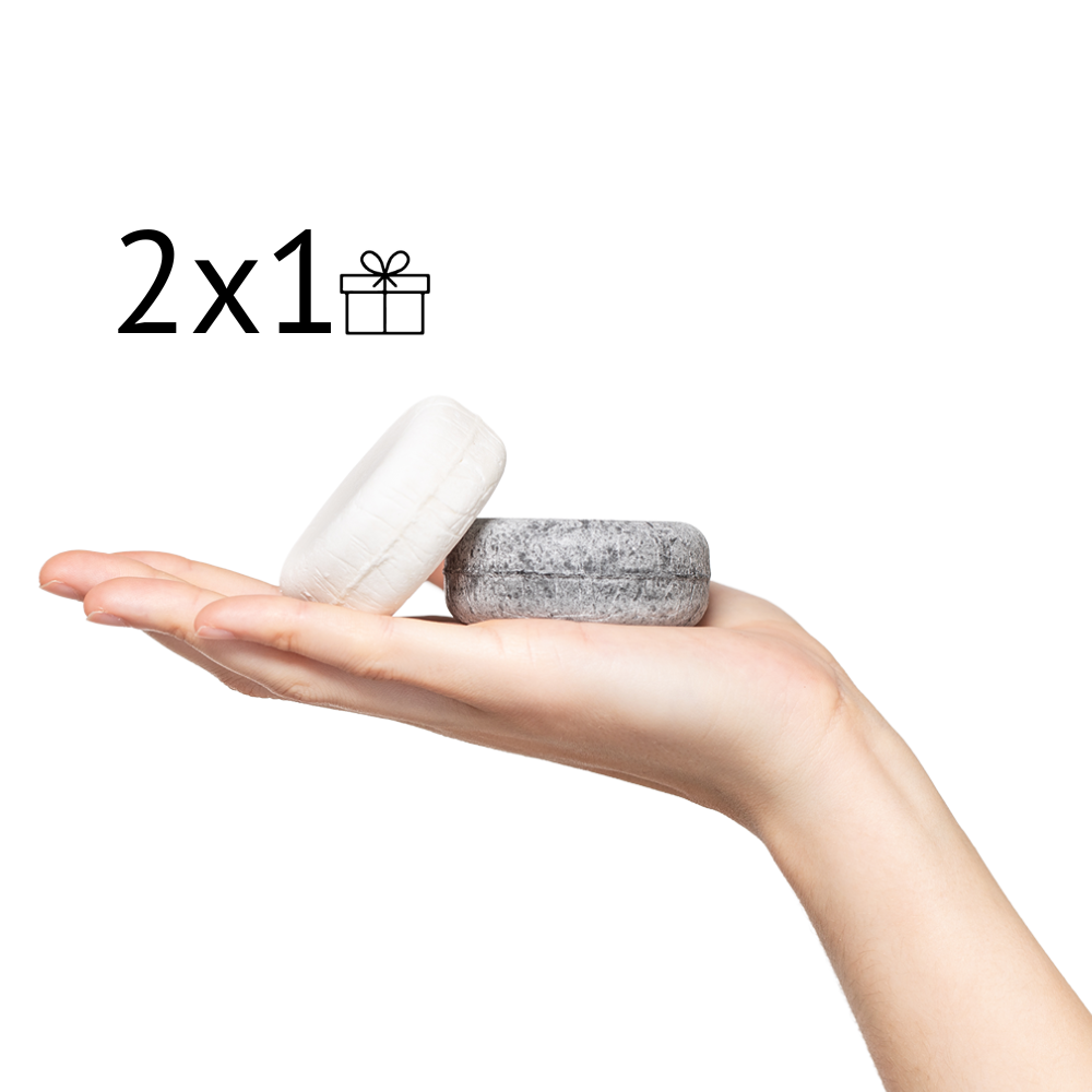 2X1 DÚO SÓLIDOS DE DUCHA -Mousse de Ducha  Solida + Exfoliante de Ducha Natural