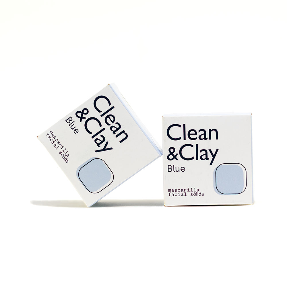 CLEAN&amp;CLAY BLUE DÚO- Mascarillas Faciales Sólidas Naturales