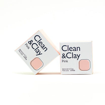 CLEAN&amp;CLAY PINK DÚO- Mascarillas Faciales Sólidas Naturales