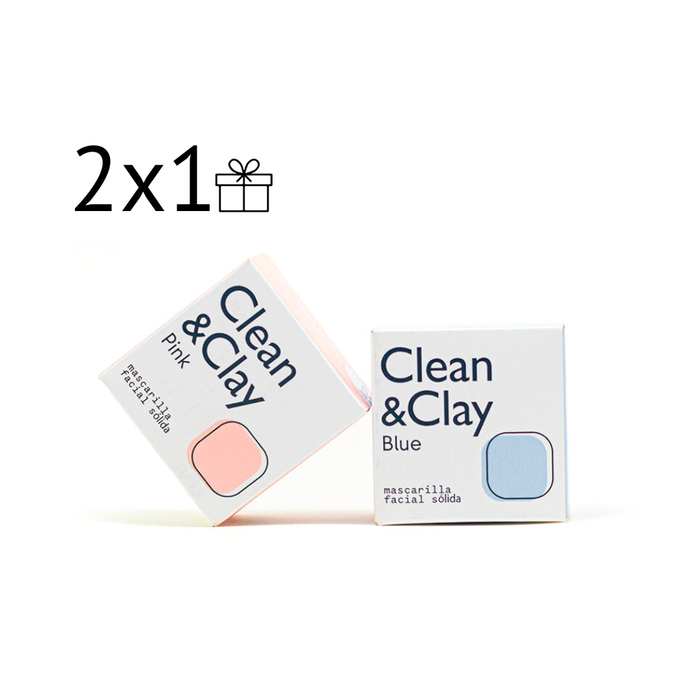 2x1 DÚO CLEAN&amp;CLAY- Mascarillas Faciales Sólidas Naturales