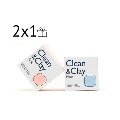 2x1 DÚO CLEAN&amp;CLAY- Mascarillas Faciales Sólidas Naturales